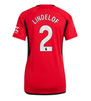 Manchester United Victor Lindelof #2 Koszulka Podstawowych Kobiety 2023-24 Krótki Rękaw